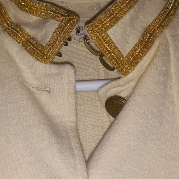 Ralph Lauren Denim & Supply Women Military Army Cotton French Terry Gold Trim - Picture 2 of 10